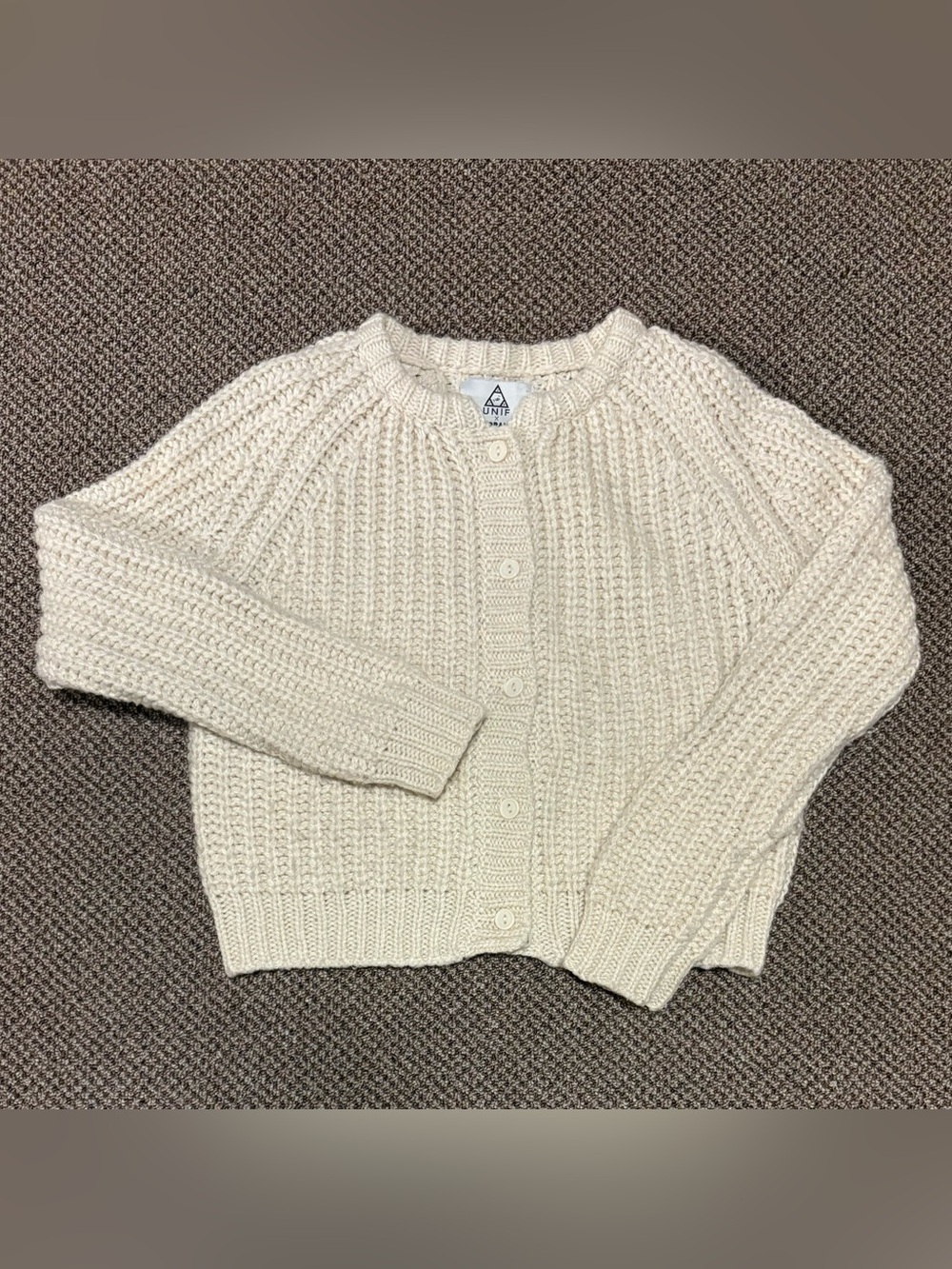 UNIF X Urban Outfitters Cream Chunky Button-Up Knit Cardigan